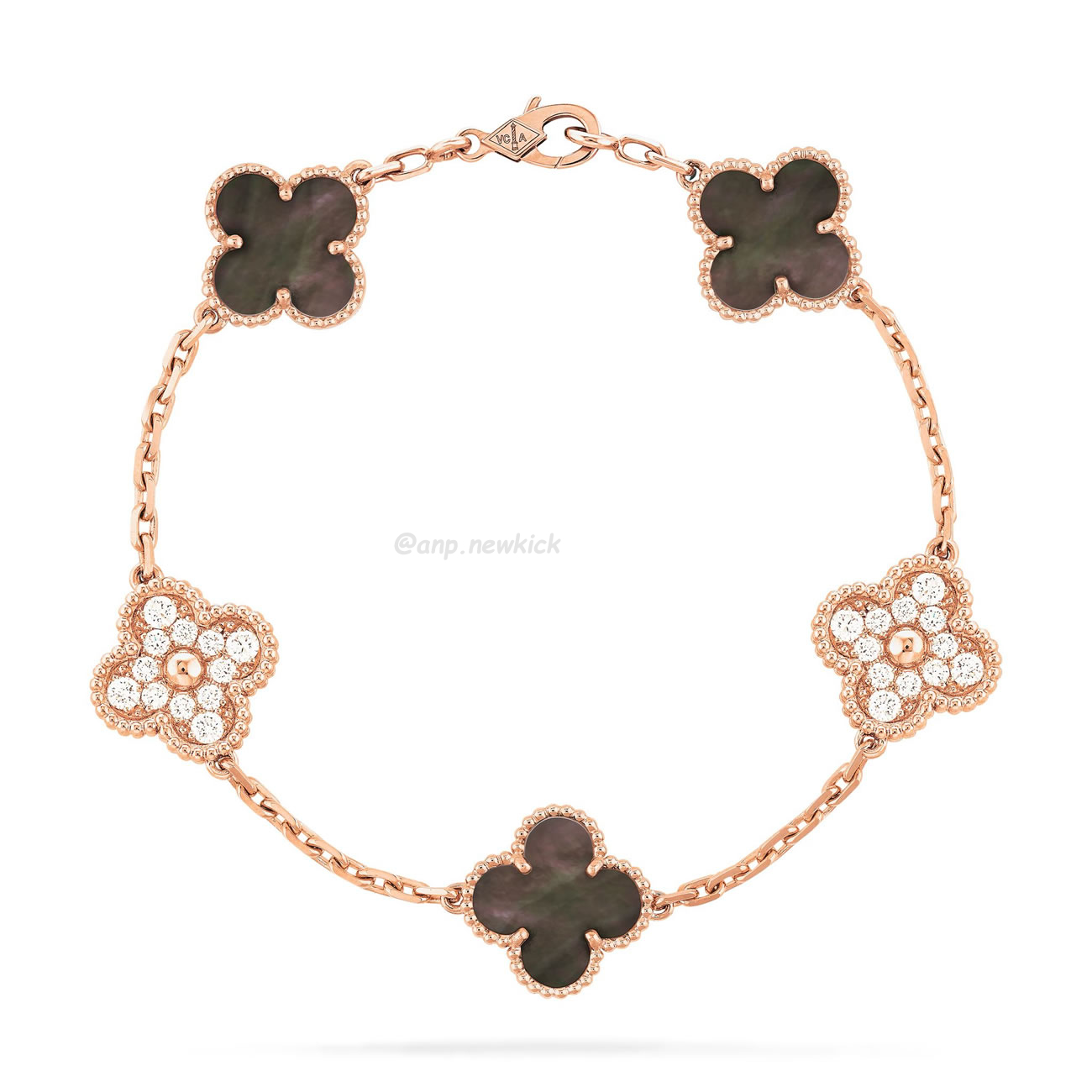 Van Cleef Arpels Vintage Alhambra Four Leaf Clover Gold Bracelet (3) - newkick.cc